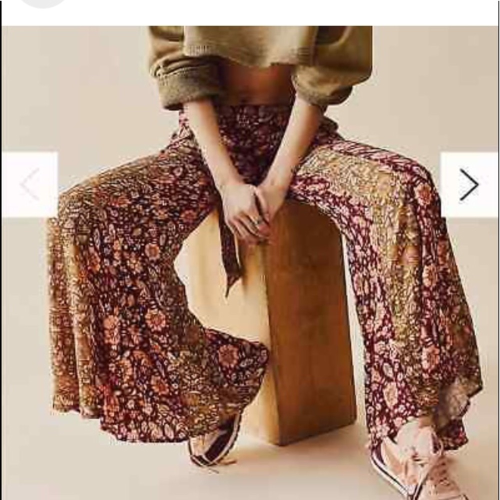 Free People Bali Sultery Pants Flare Leg L